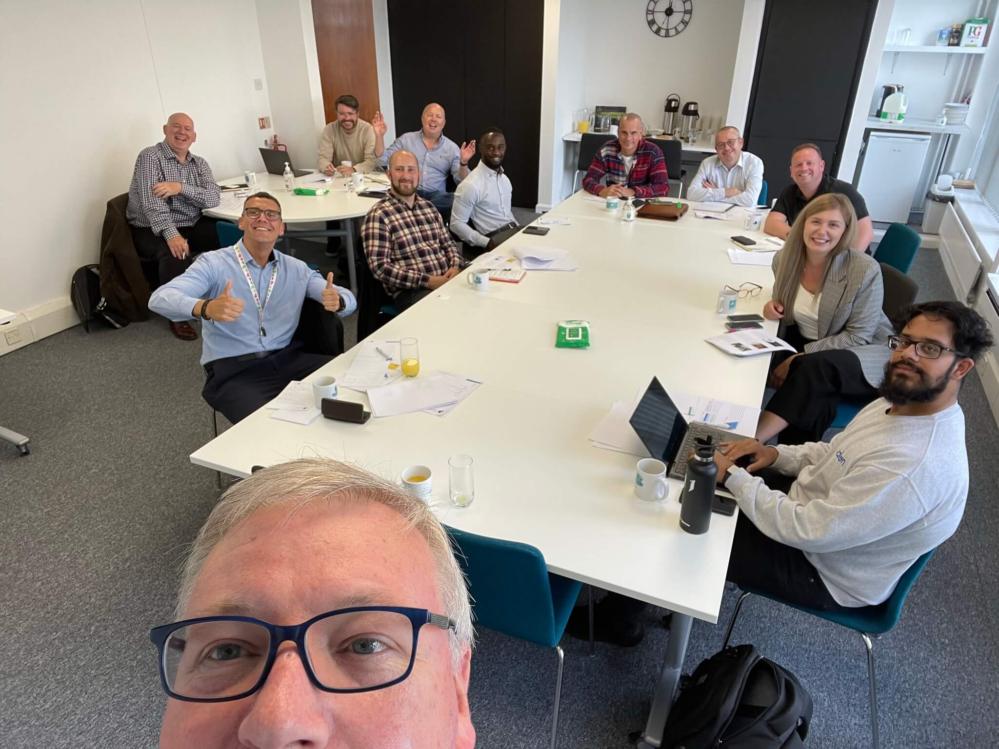 A group of people at a sales training event