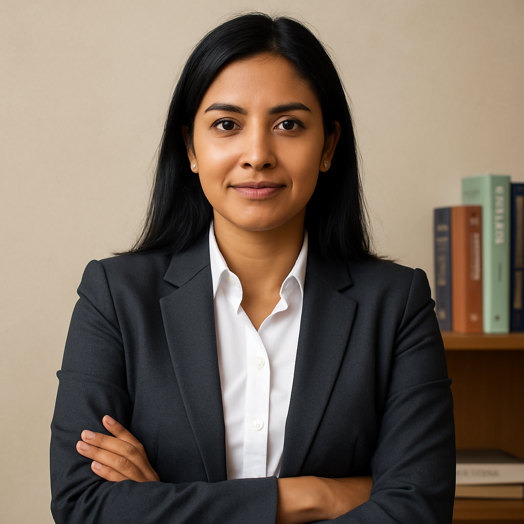 Confident woman in professional attire.